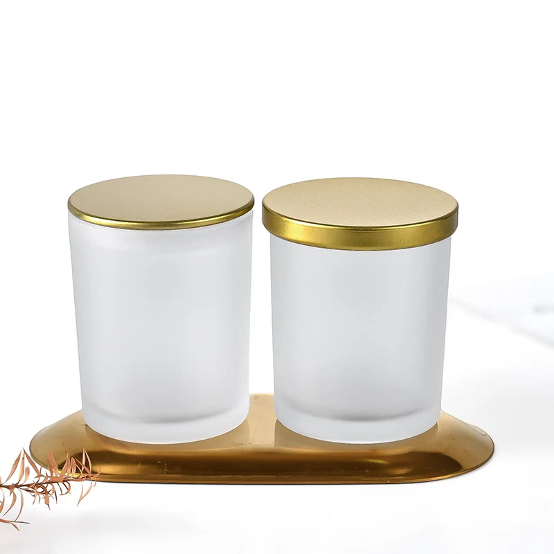Productos 6 Tarros de vidrio esmerilado para velas de 8 oz